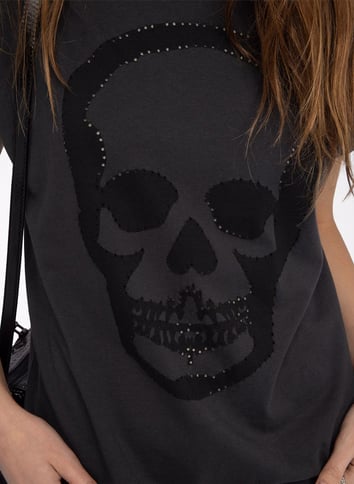 Tee-shirt droit col rond en coton ZADIG&VOLTAIRE Gris
